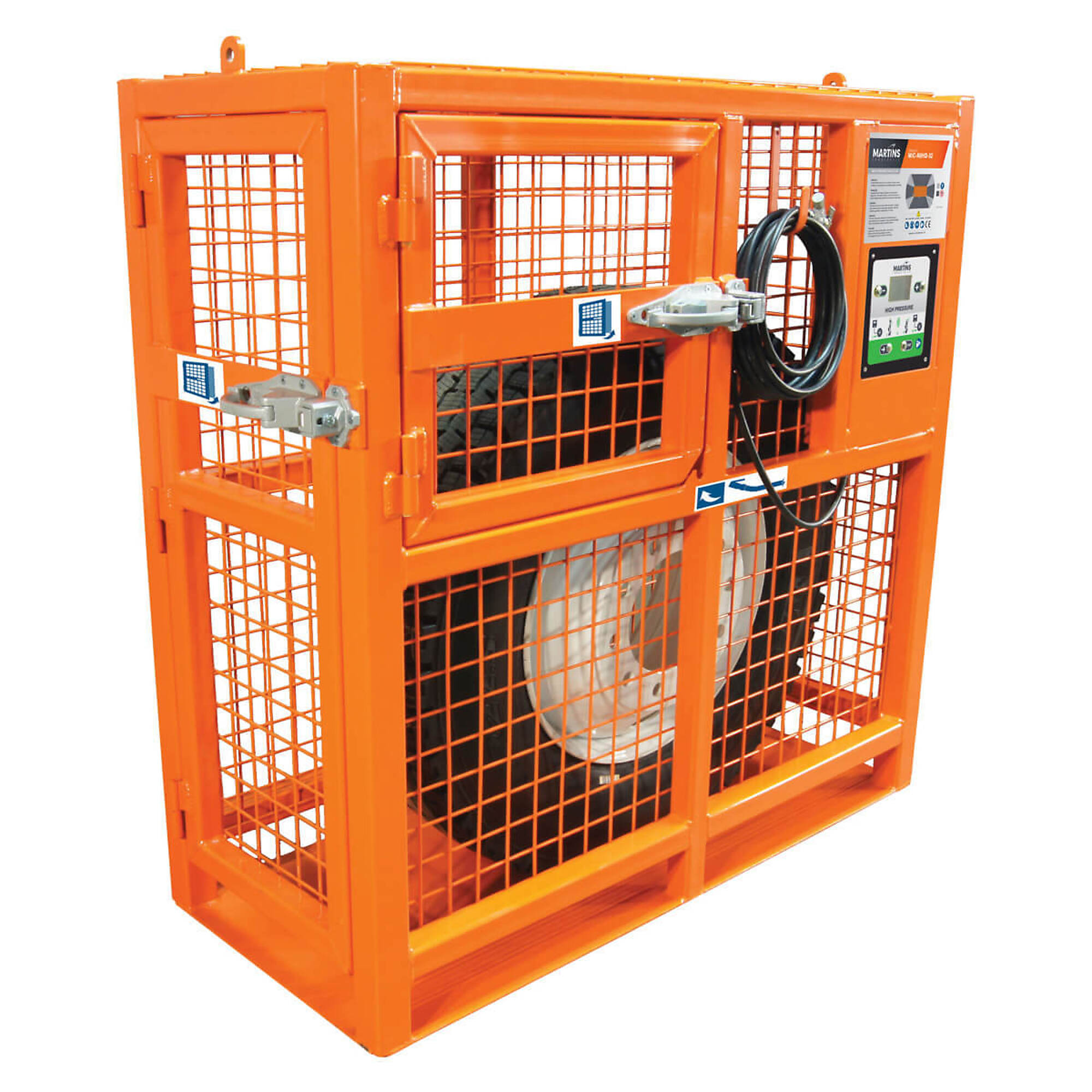 Martins Industries Automatic HD Tire Inflation Safety Cage — 52in., Lockable Doors, Nitrogen Compatible, Model# MIC-AUHD-52